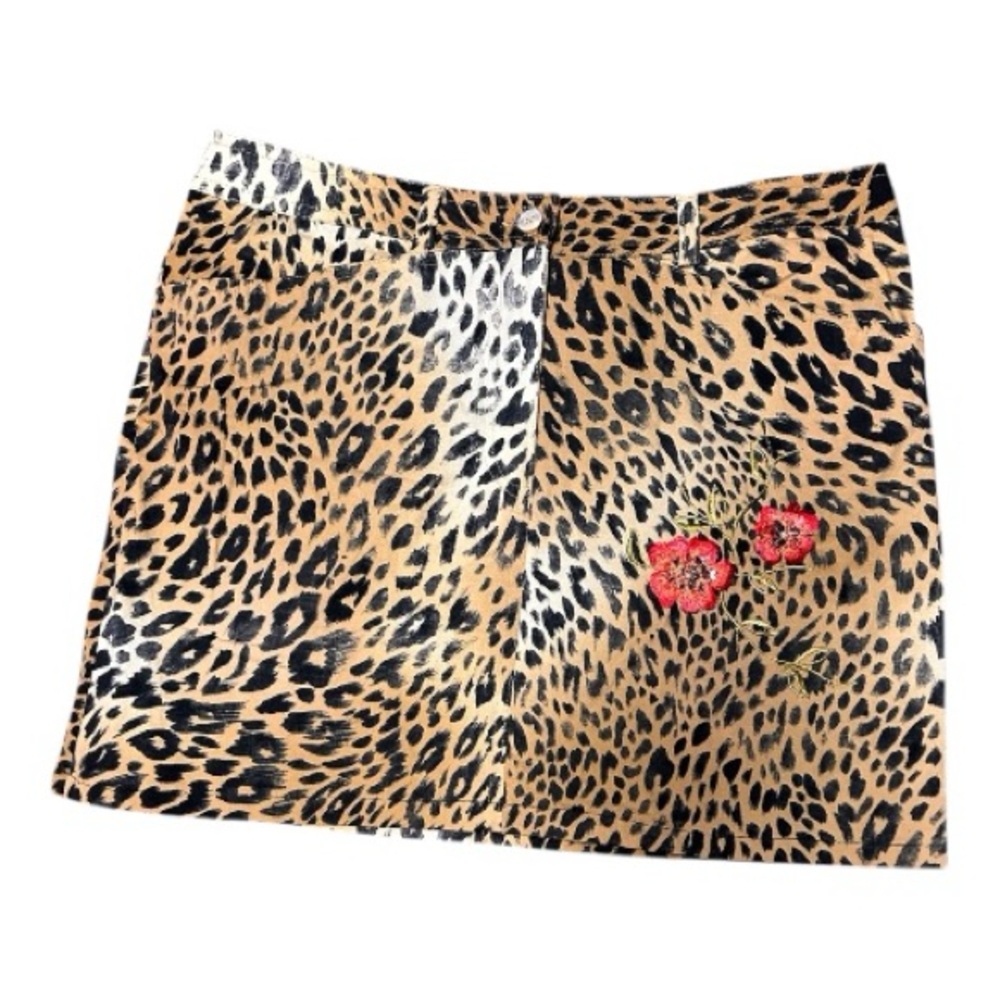 Vintage Y2K Marella leopard print mini skirt Made in Italy size 8
